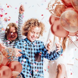 Bukiet balonowy balony chrom rose gold konfetti 25szt.