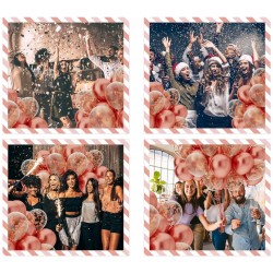 Bukiet balonowy balony chrom rose gold konfetti 25szt.