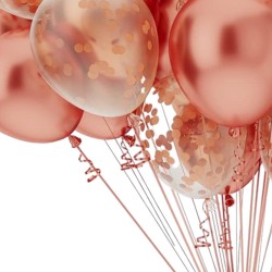 Bukiet balonowy balony chrom rose gold konfetti 25szt.