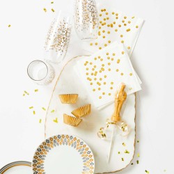 Białe serwetki papierowe złote groszki 10szt.