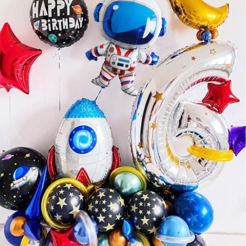 Zestaw balonów foliowych kosmos kosmonauta
