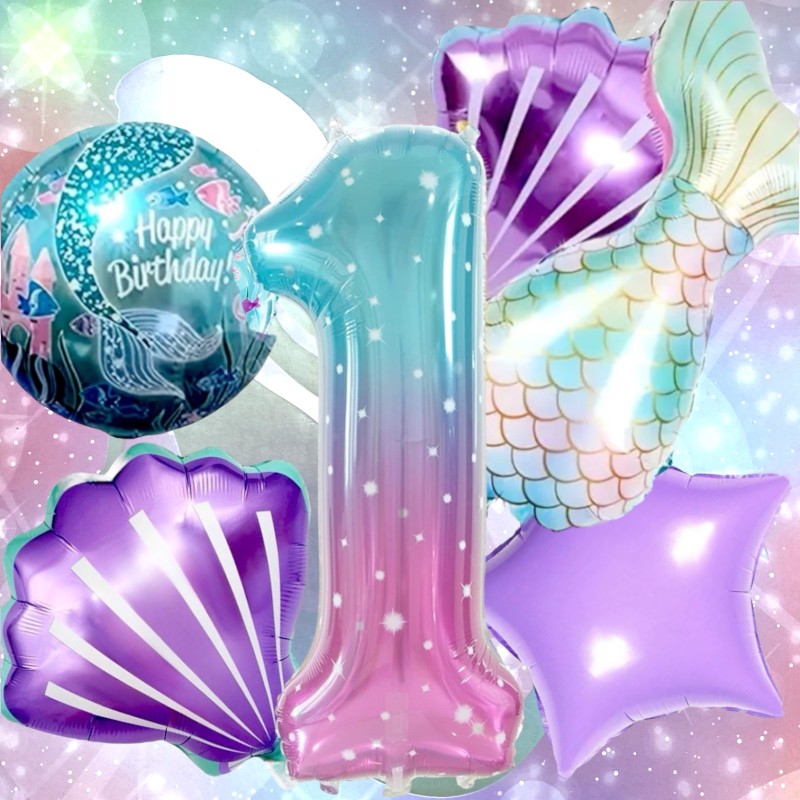 Zestaw Balony cyfra Syrenie urodziny Syrenka podwodny świat
