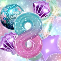 Zestaw Balony cyfra Syrenie urodziny Syrenka podwodny świat