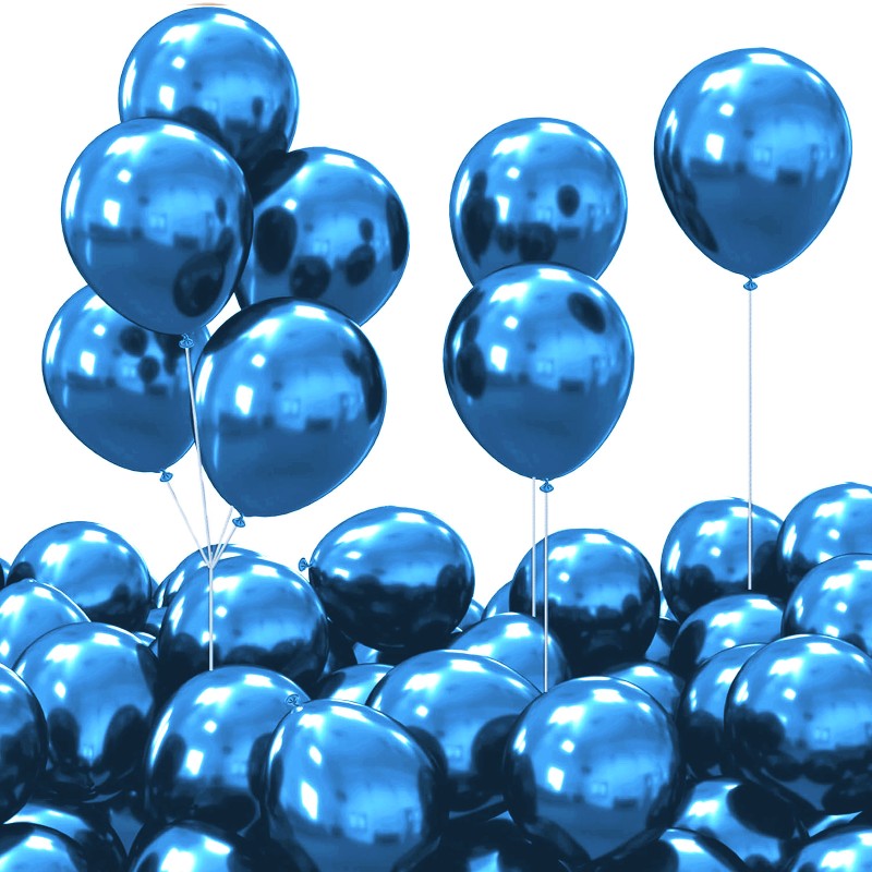 Balony lateksowe chrom 5 cali 13cm niebieskie metaliczne