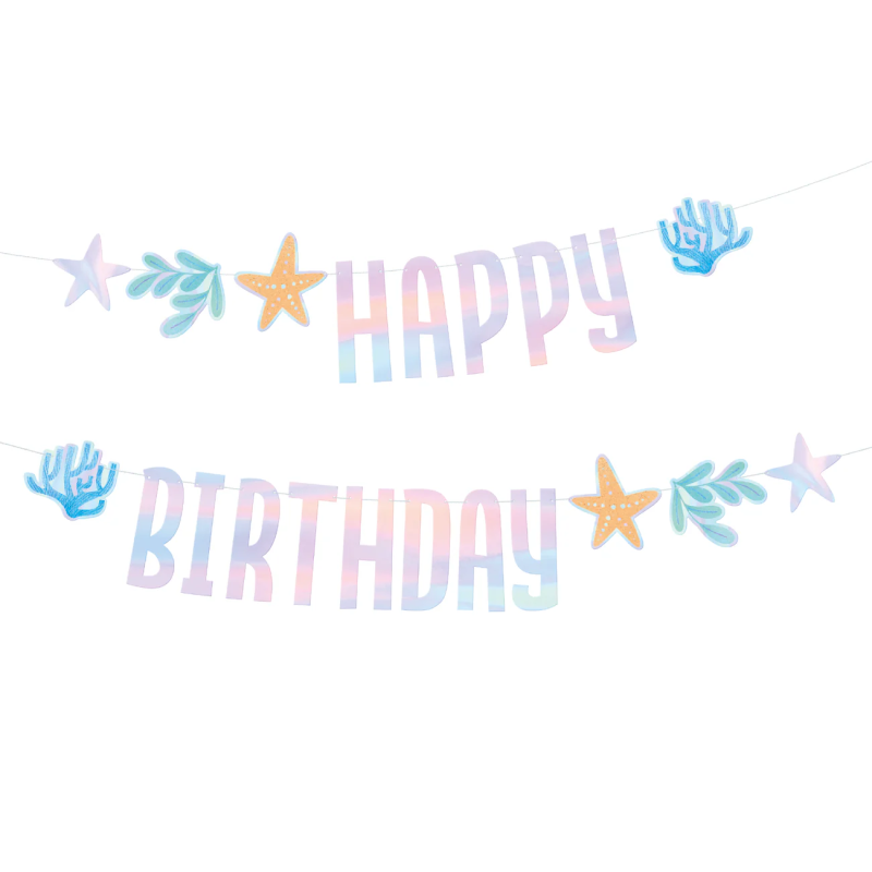Girlanda syrenka Baner Happy Birthday Ocean 240x17cm