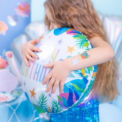 Balon syrenka foliowy Happy Birthday Ocean 45cm