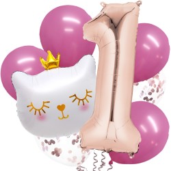 Zestaw Balonów Biały Kotek...