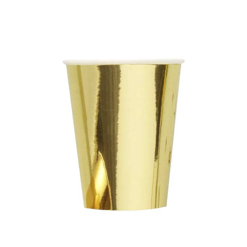 Kubeczki papierowe metaliczne złote