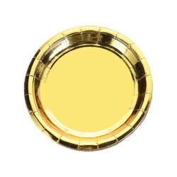 Zestaw naczynia jednorazowe talerzyki kubeczki złote