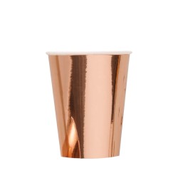Kubeczki papierowe różowe złoto rose gold 6 szt.