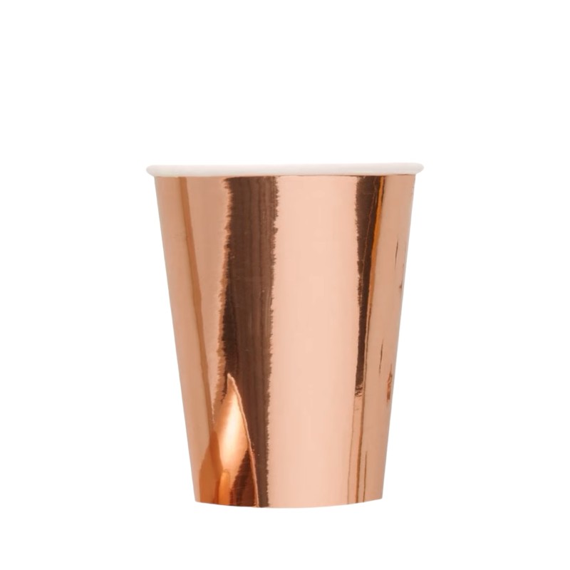 Kubeczki papierowe różowe złoto rose gold 6 szt.
