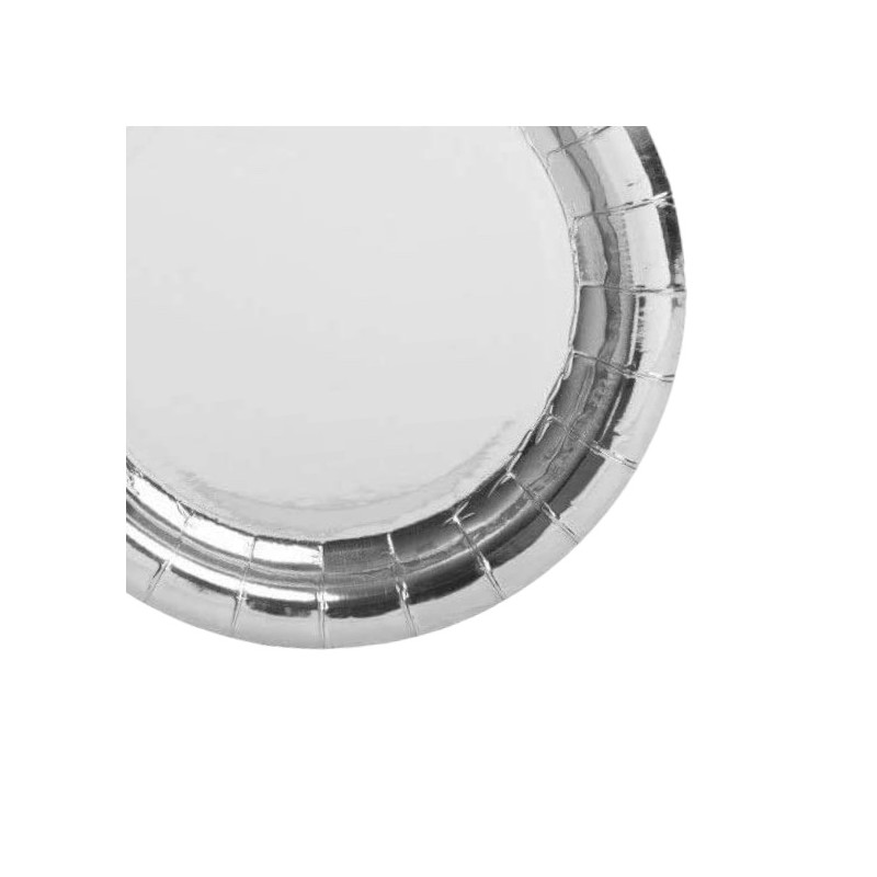 Talerzyki papierowe srebrne