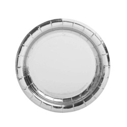 Talerzyki papierowe srebrne