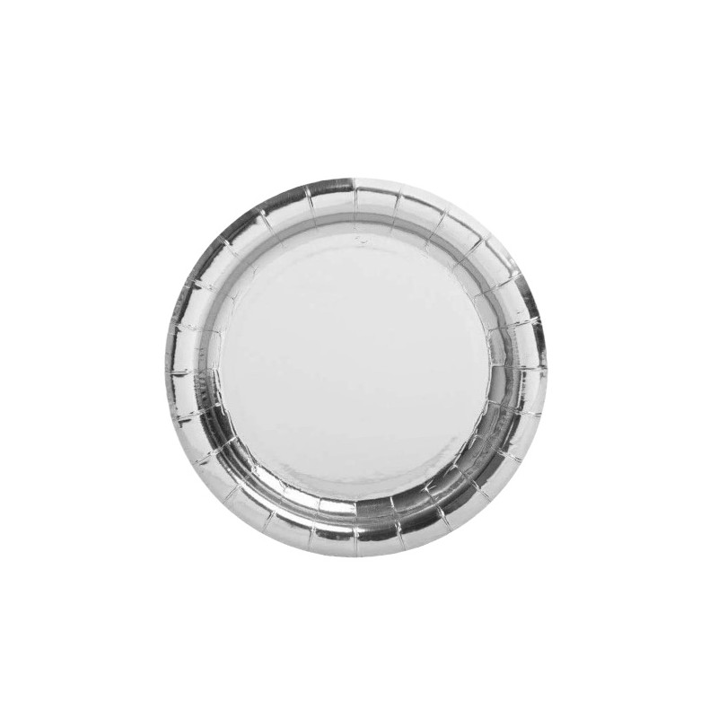 Talerzyki papierowe srebrne