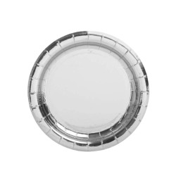 Talerzyki papierowe srebrne