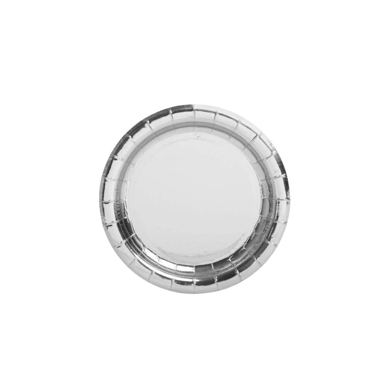 Talerzyki papierowe srebrne