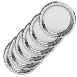 Zestaw naczyń jednorazowych srebrne kubeczki talerzyki 12 szt.