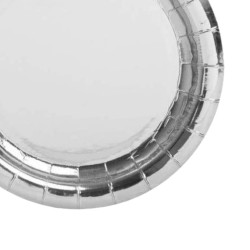 Zestaw naczyń jednorazowych srebrne kubeczki talerzyki 12 szt.