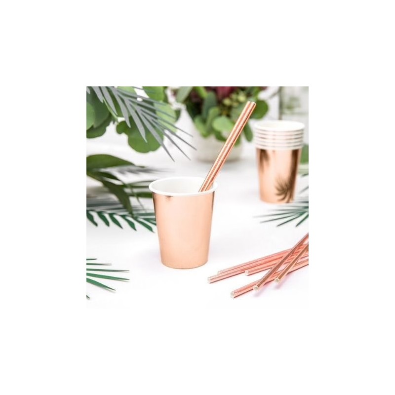 Kubeczki papierowe różowe złoto rose gold 6 szt.