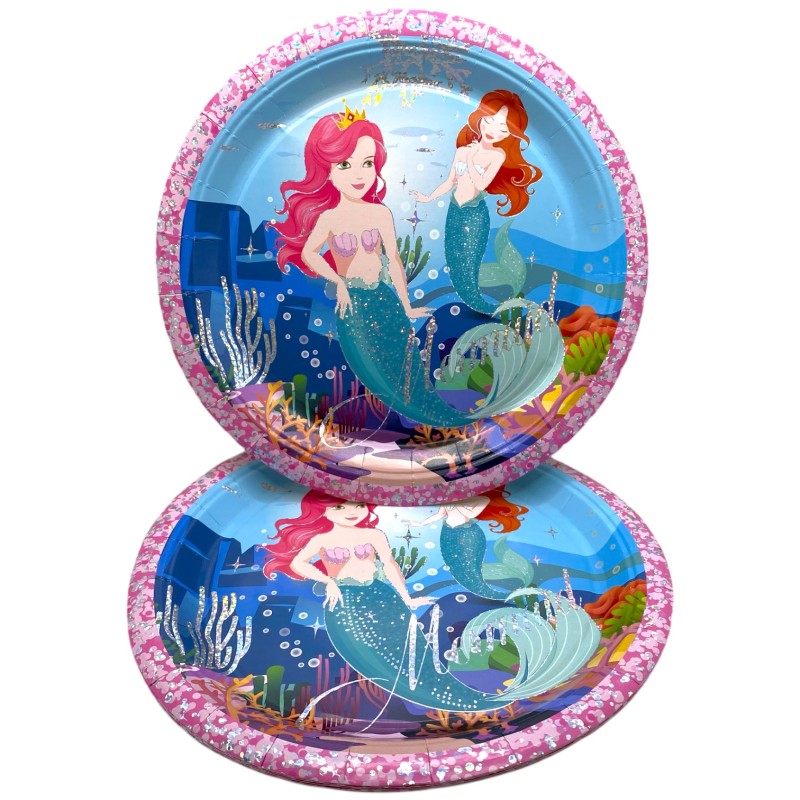 Zestaw kubeczki talerzyki dekoracja Syrenka Arielka Mermaid