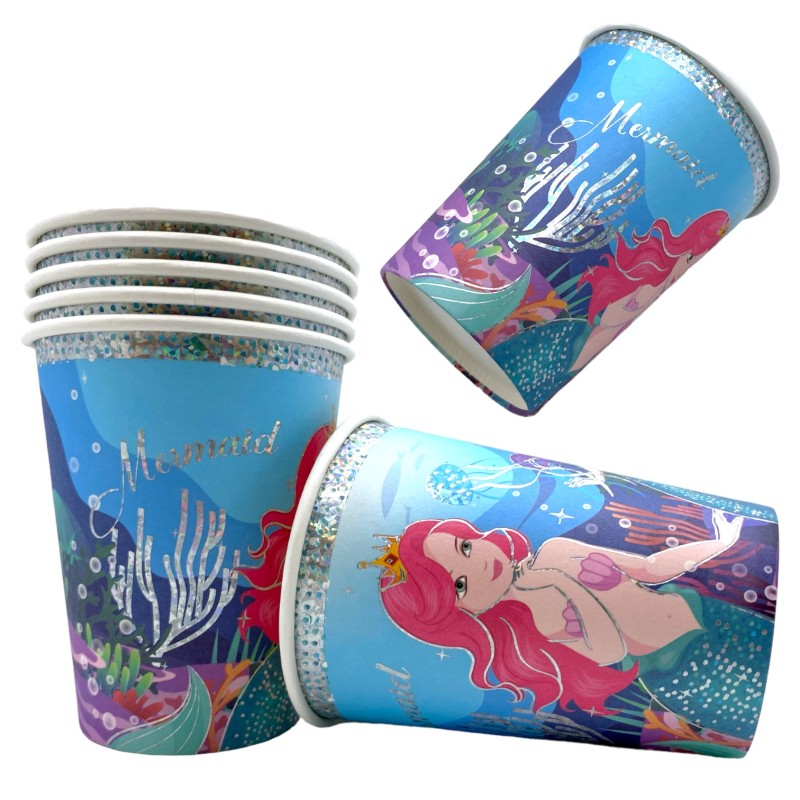 Zestaw kubeczki talerzyki dekoracja Syrenka Arielka Mermaid