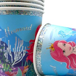 Zestaw kubeczki talerzyki dekoracja Syrenka Arielka Mermaid