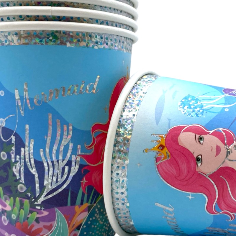 Zestaw kubeczki talerzyki dekoracja Syrenka Arielka Mermaid