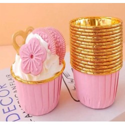 Złote Różowe Foremki do babeczek papilotki Foremka Muffinki