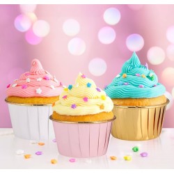 Złote Różowe Foremki do babeczek papilotki Foremka Muffinki