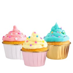 Złote Różowe Foremki do babeczek papilotki Foremka Muffinki