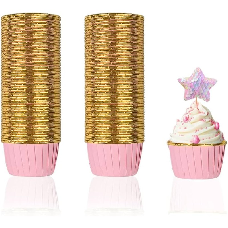 Złote Różowe Foremki do babeczek papilotki Foremka Muffinki