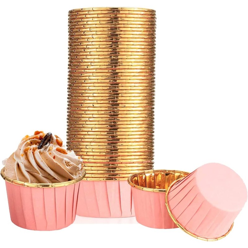 Złote Różowe Foremki do babeczek papilotki Foremka Muffinki
