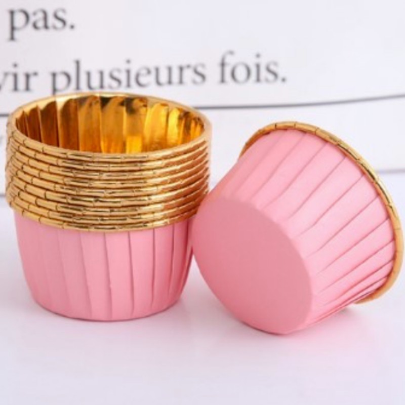 Złote Różowe Foremki do babeczek papilotki Foremka Muffinki