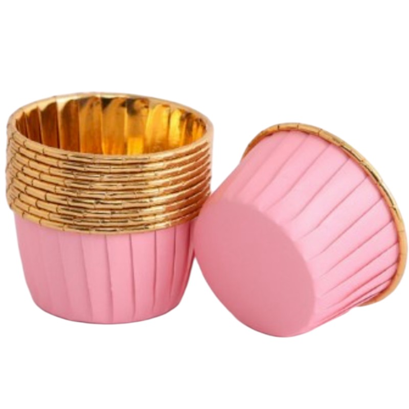 Złote Różowe Foremki do babeczek papilotki Foremka Muffinki