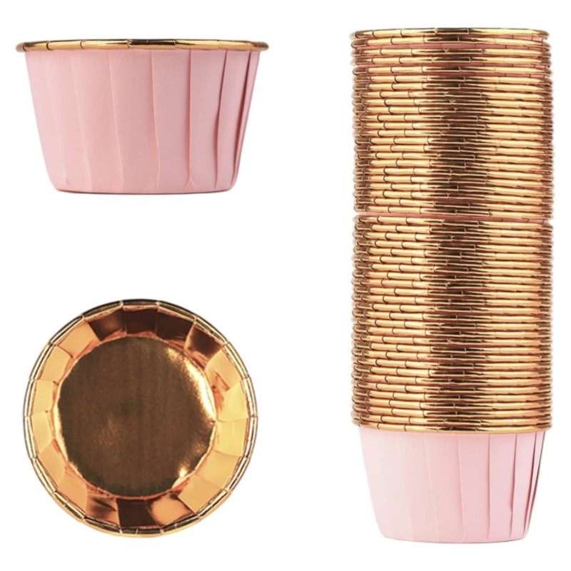 Złote Różowe Foremki do babeczek papilotki Foremka Muffinki