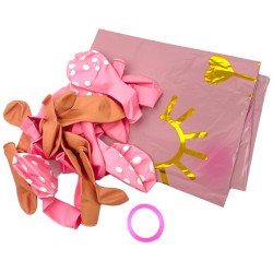 Zestaw balonów z różowym kotkiem z koroną