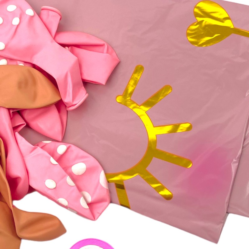 Zestaw balonów z różowym kotkiem z koroną