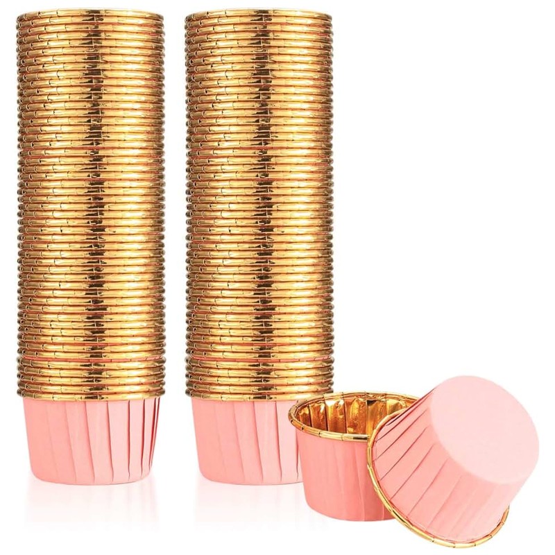 Złote Różowe Foremki do babeczek papilotki Foremka Muffinki