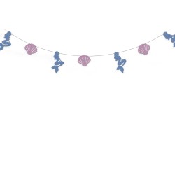 Girlanda papierowa Syrenka 10 brokatowych elementów