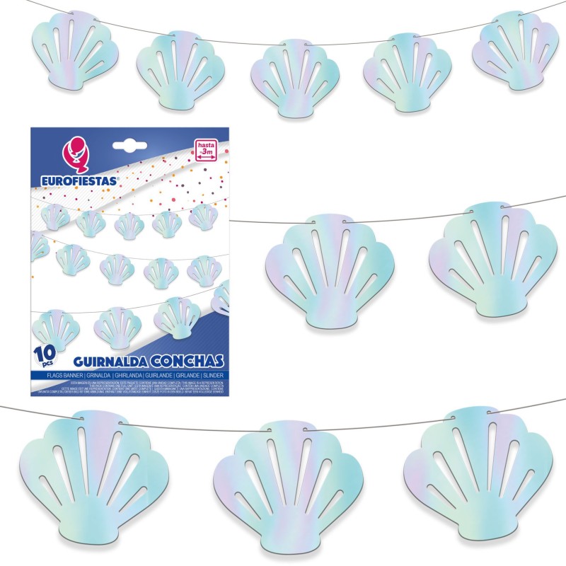 Girlanda dekoracyjna muszelki muszle opalizujące Syrenka