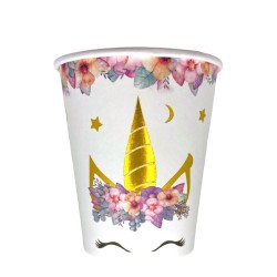 Kubeczki papierowe jednorożec kwiatki 10 szt