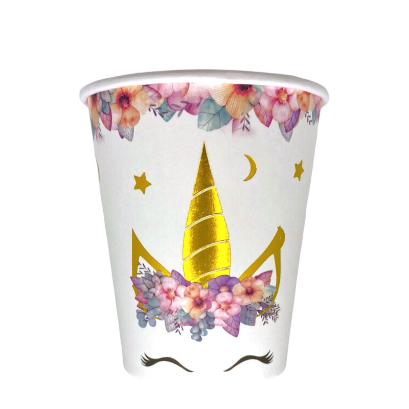 Kubeczki papierowe jednorożec kwiatki 10 szt