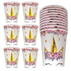 Kubeczki papierowe jednorożec kwiatki 10 szt