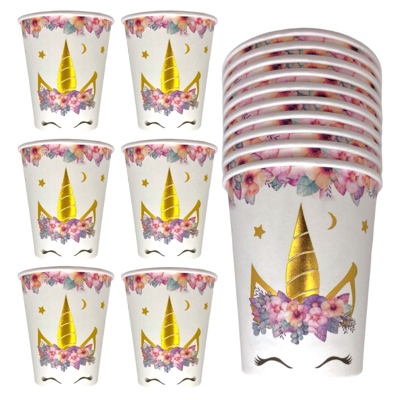 Kubeczki papierowe jednorożec kwiatki 10 szt