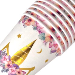 Kubeczki papierowe jednorożec kwiatki 10 szt