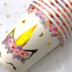 Kubeczki papierowe jednorożec kwiatki 10 szt