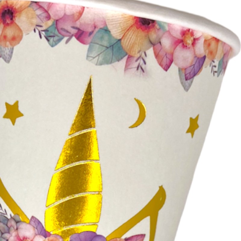 Kubeczki papierowe jednorożec kwiatki 10 szt