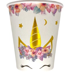 Kubeczki papierowe jednorożec kwiatki 10 szt