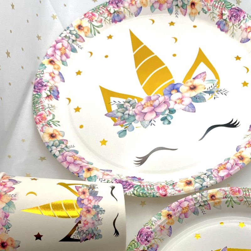 Kubeczki papierowe jednorożec kwiatki 10 szt