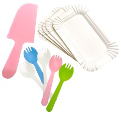 Zestaw talerzyki i sztućce...